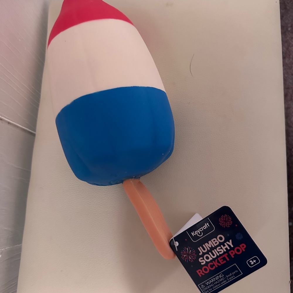 Craft Jumbo Squishy Rocket Pop Tag - Blue Red White